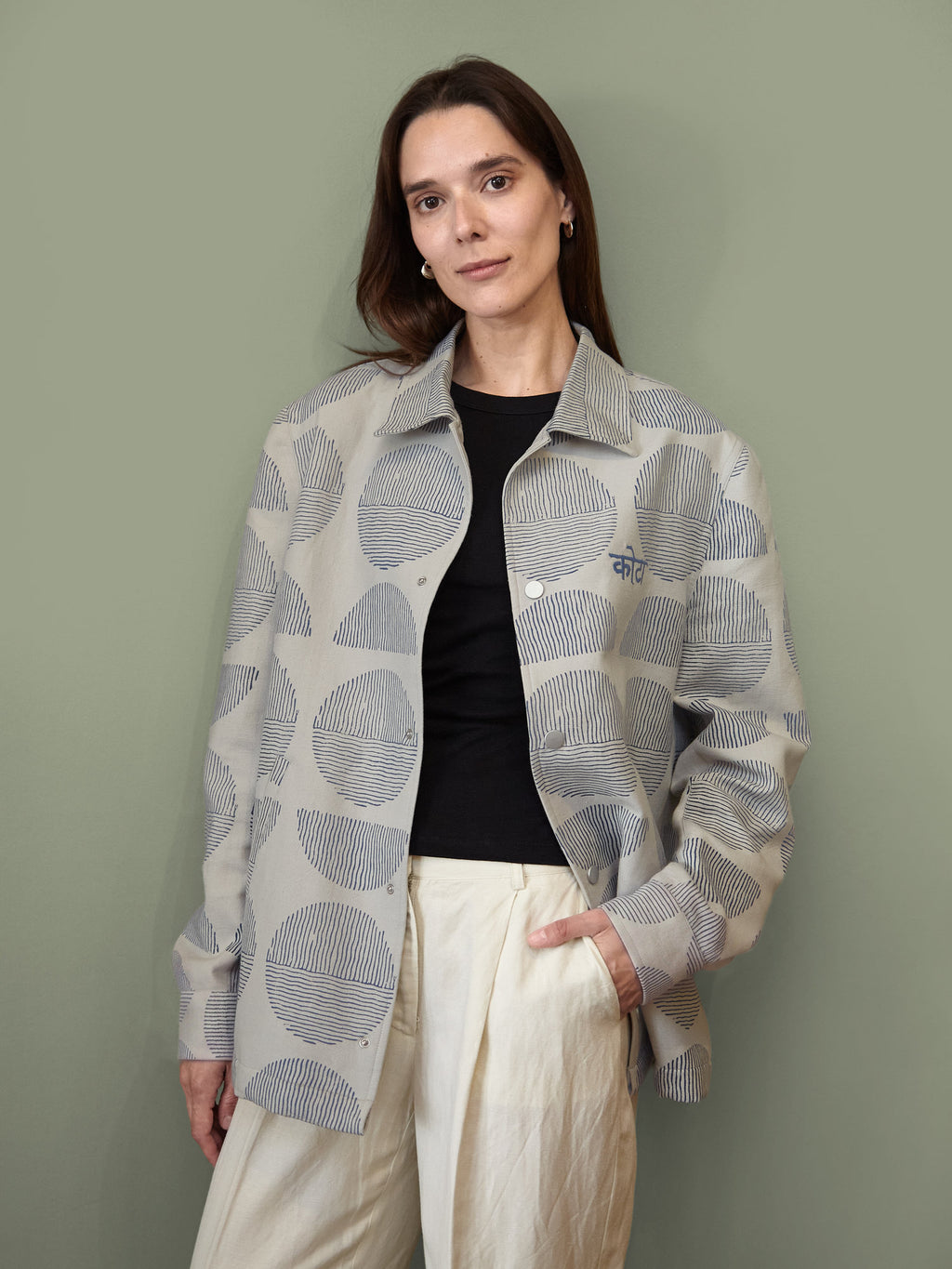 The Overshirt in Blue Block Print